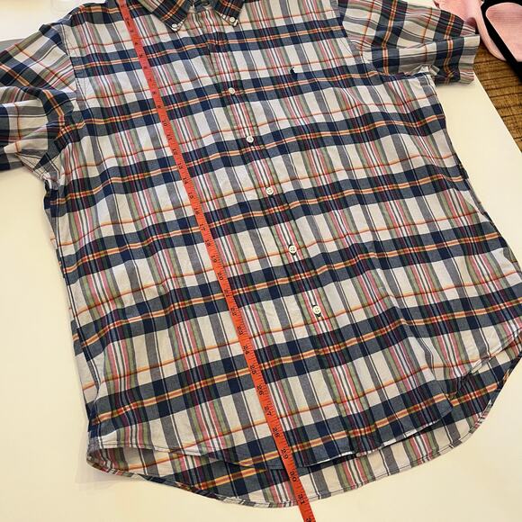 Ralph Lauren Shirt Mens XL Bleeding Madras Short Sleeve Plaid Button Down S/S - Picture 10 of 10